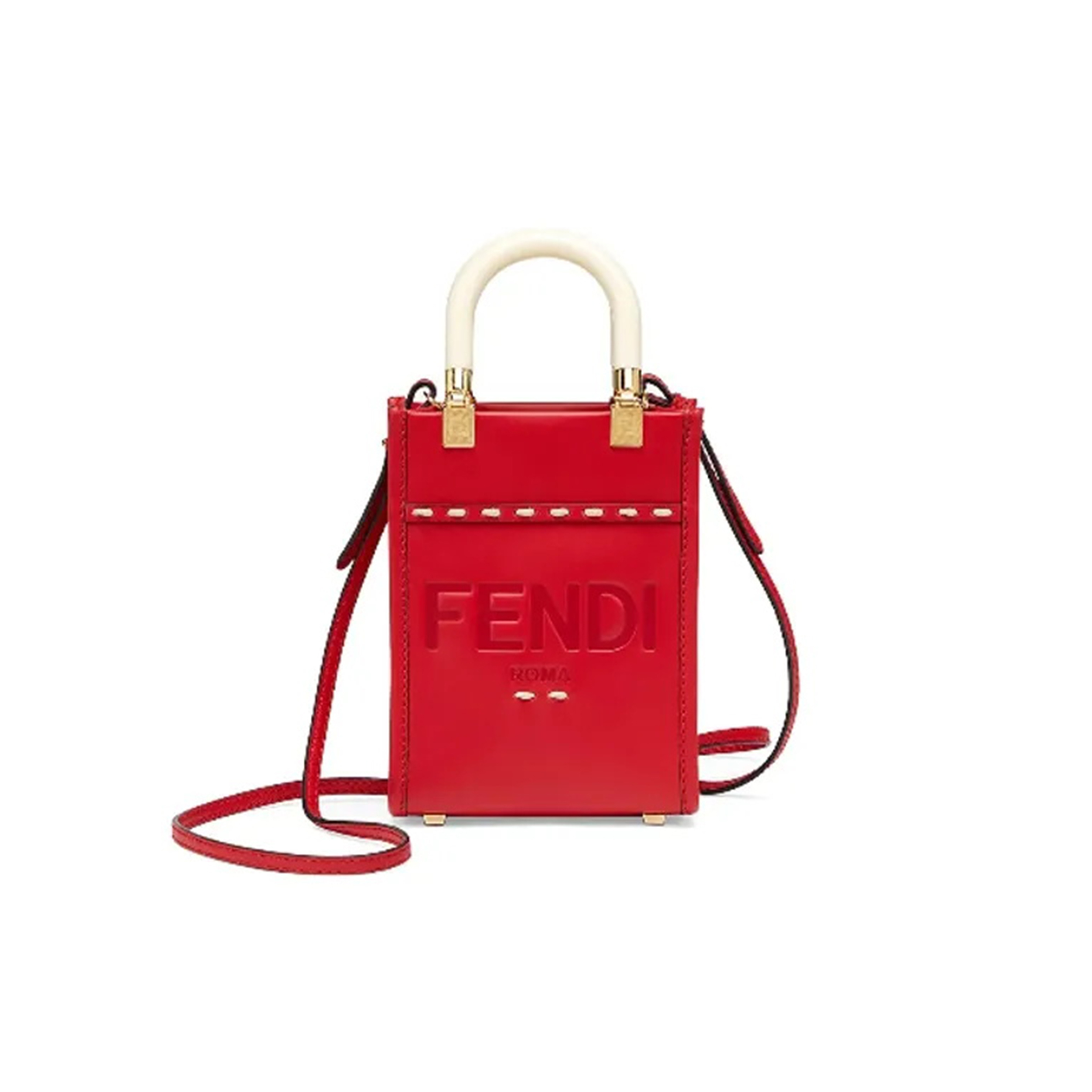 F**di vitello king plexiglass mini F**di sunshine shopper tote fuoco 8bs051ahnvf0xvw (18*13*6.5cm)